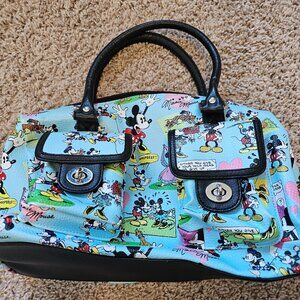 Vintage 1997 Original Disney Parks Mickey and Minnie Comic Purse - Blue